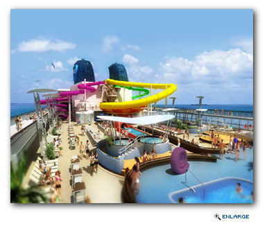 Norwegian Epic will include an expansive Aqua Park with the only tube slide and largest bowl slide at sea.